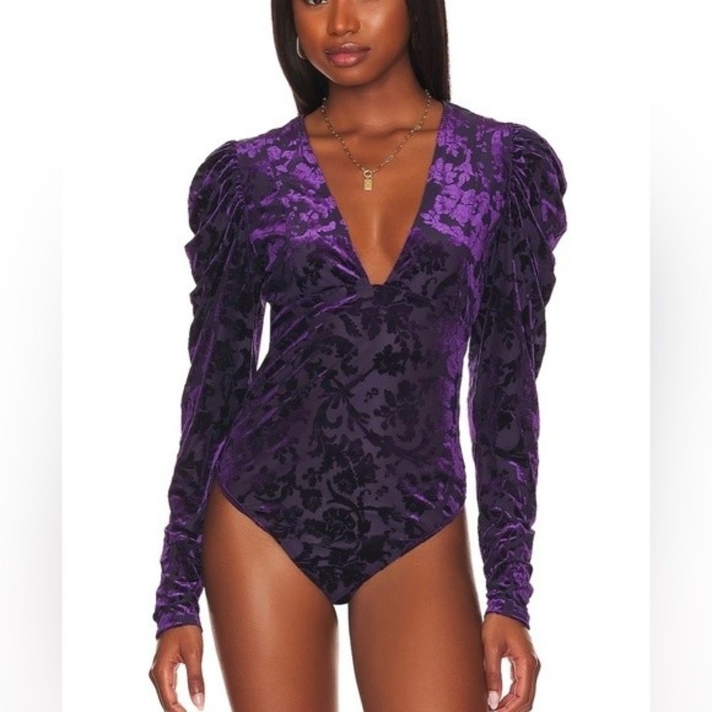 Free people intimately 
Magic Hour Bodysuit in Deep Sea Combo Size S